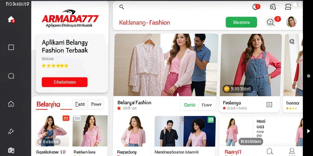 Tampilan antarmuka ARMADA777 yang menarik untuk belanja fashion.