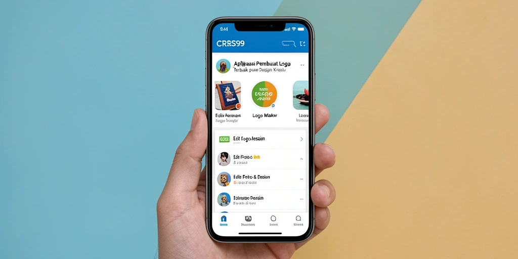 Tampilan antarmuka aplikasi Logo Maker CRS99 yang intuitif dan modern.