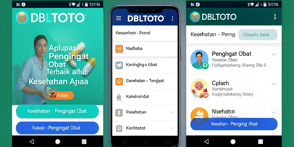 Tampilan antarmuka DBLTOTO dengan fitur pengingat obat.