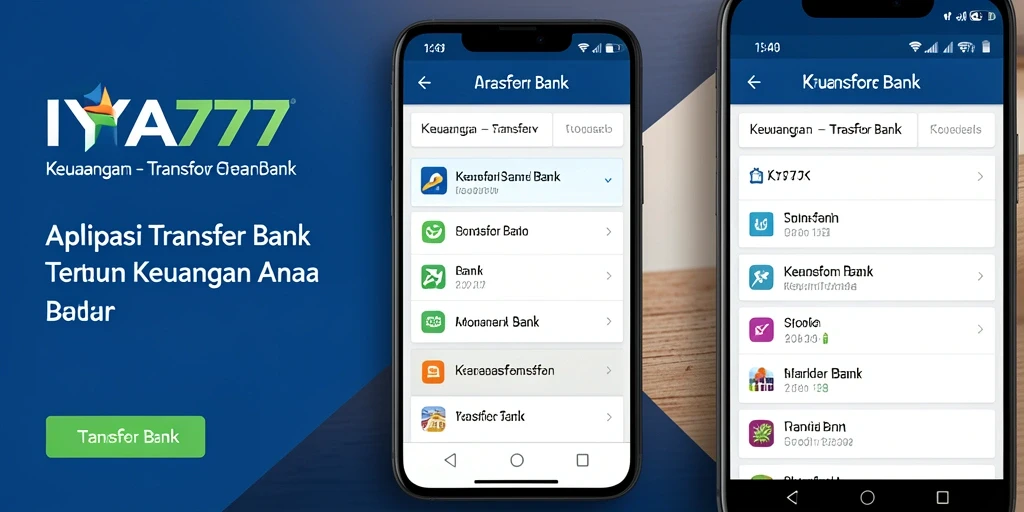 Tampilan antarmuka utama IYA777 untuk fungsi Transfer Bank yang intuitif.