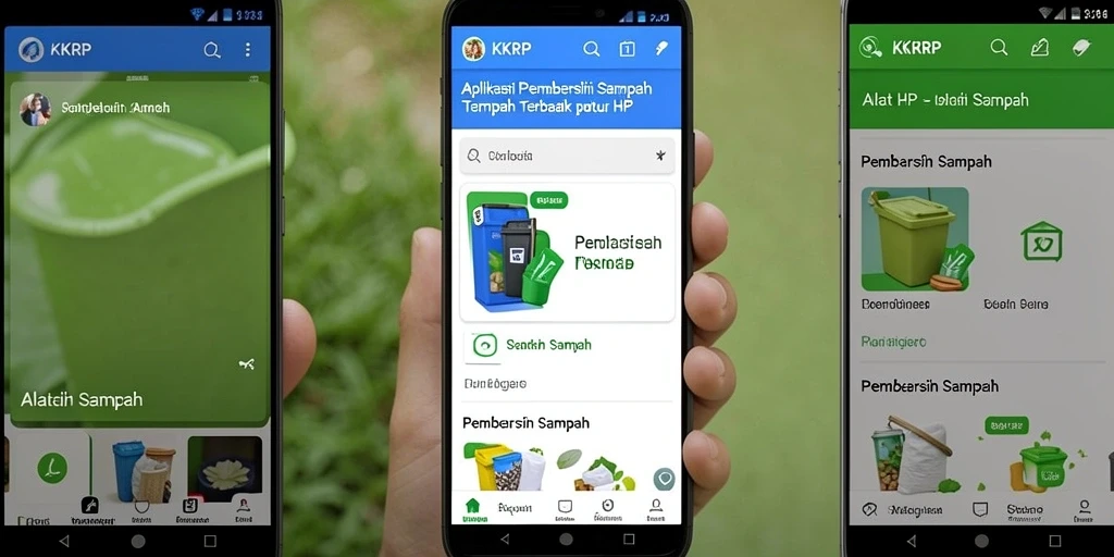 Antarmuka aplikasi KKRP yang sederhana dan efektif untuk membersihkan sampah.