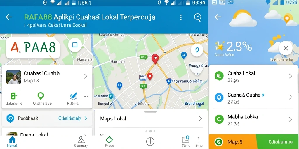 Screenshot antarmuka utama RAFA88 yang menampilkan informasi cuaca lokal.