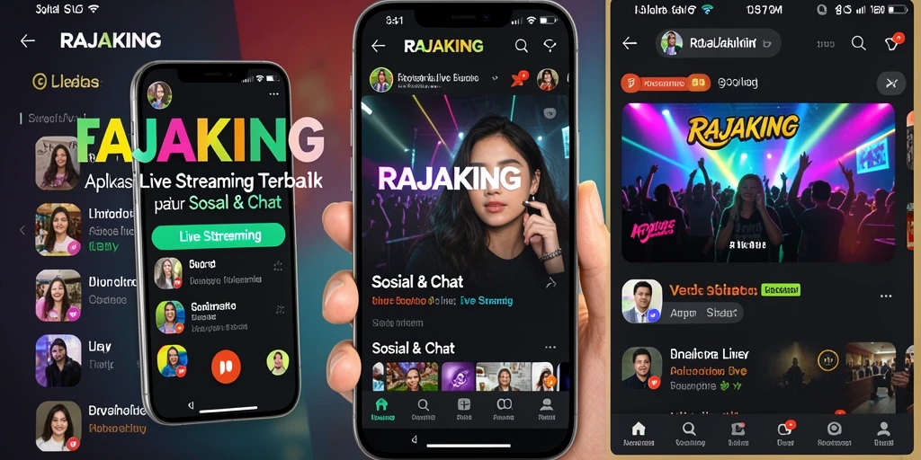 Tampilan antarmuka RAJAKING yang modern dan intuitif saat live streaming.