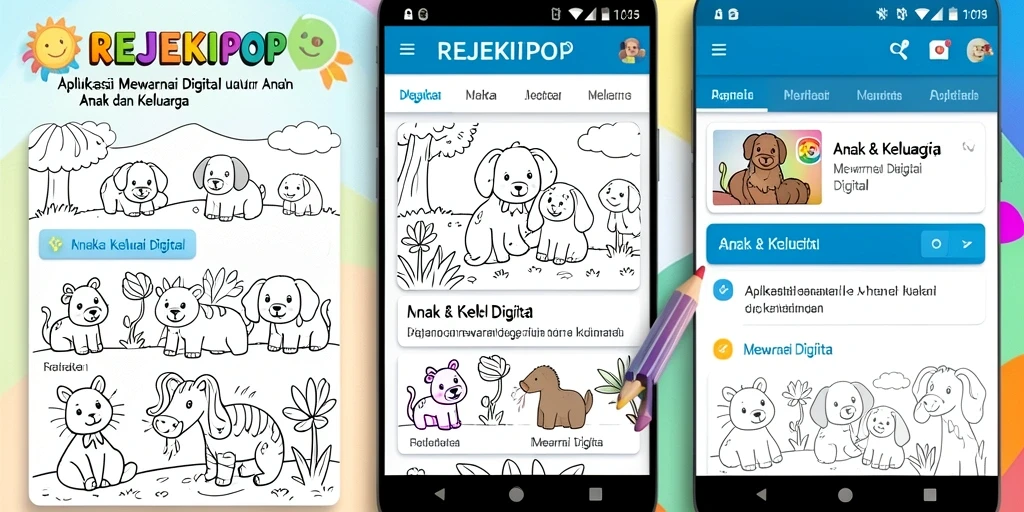 Tangkapan layar antarmuka aplikasi REJEKIPOP yang menampilkan fungsi mewarnai digital.