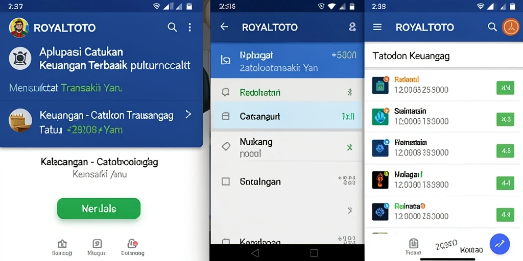 Tampilan antarmuka aplikasi Catatan Keuangan ROYALTOTO yang user-friendly.