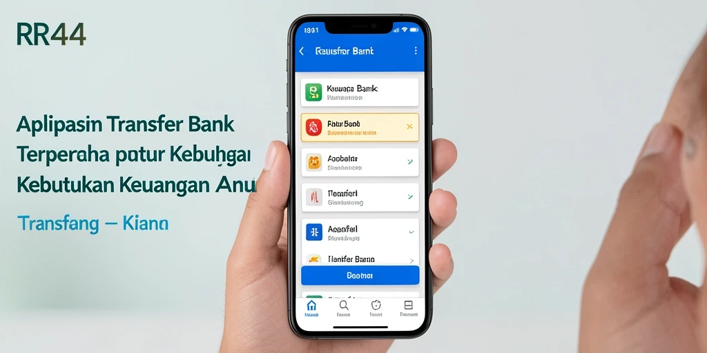 Tampilan antarmuka RR44 yang sederhana dan efisien untuk Transfer Bank.