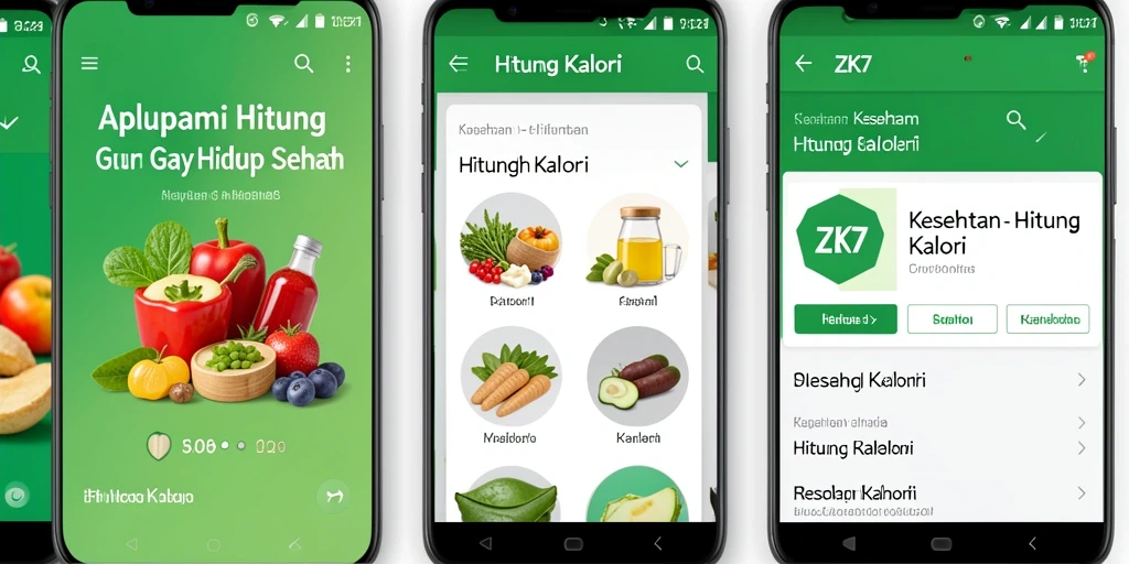 Antarmuka ZK7 yang menarik dan informatif untuk hitung kalori.