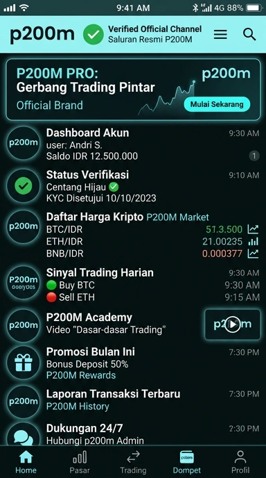 Halaman Resmi p200m untuk Pengguna Android
